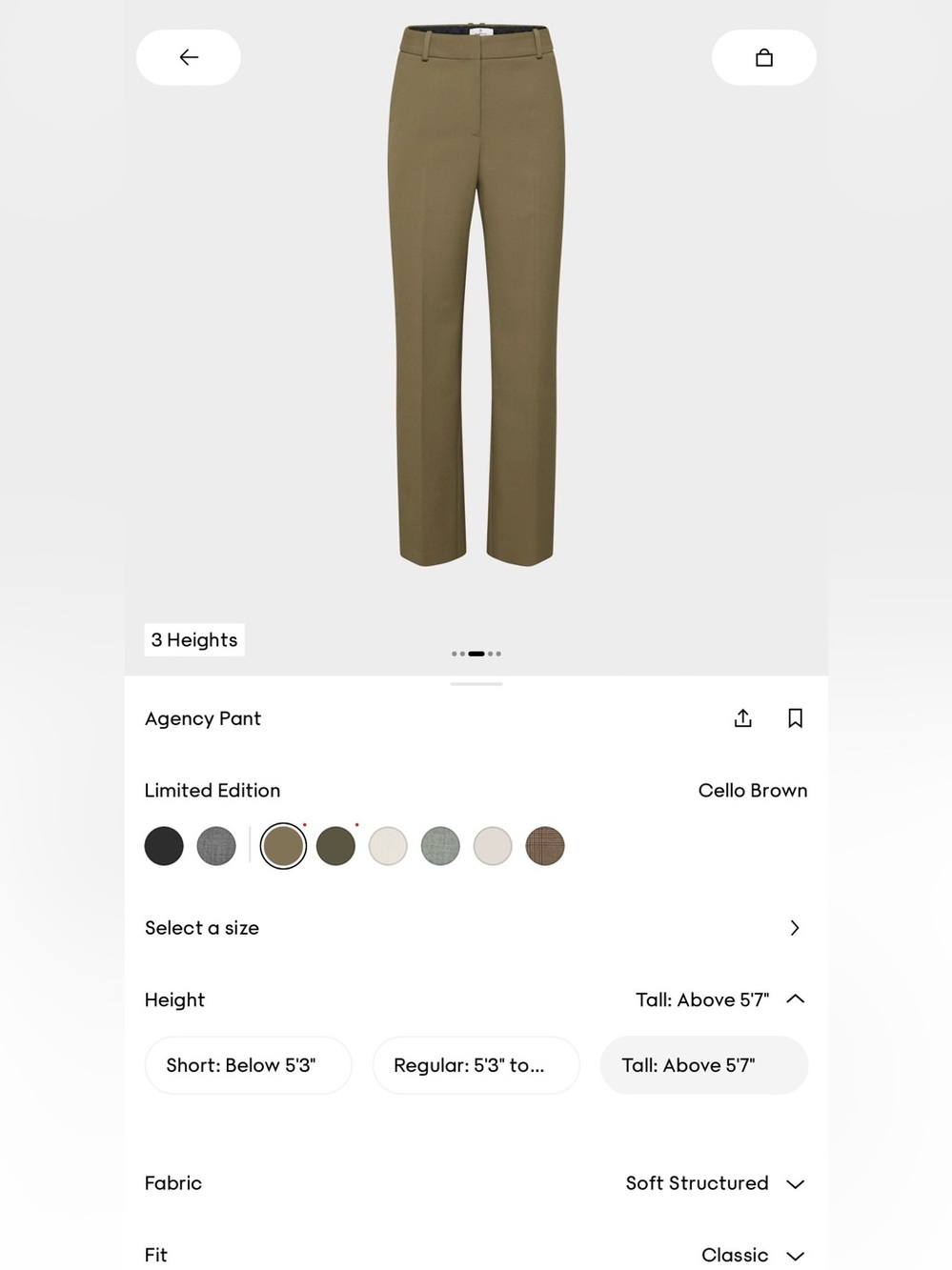Aritzia Agency Pant in Cello Brown
